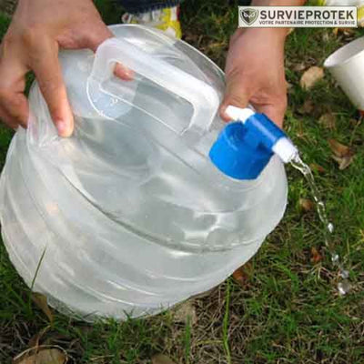 BIVOUAK™ Jerricane d'eau Pliable 5, 10, 15 Litres de Camping survieprotek