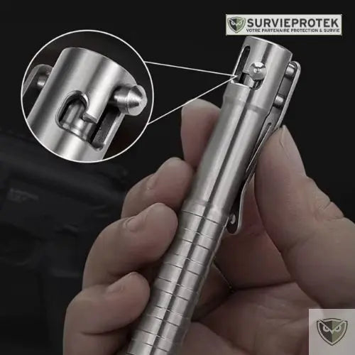 Stylo Tactique 6-en-1 – Self-défense, Brise-glace, Survie – Acier – Allemagne Matraque Telescopique Defense Police