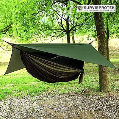 BIVOUAK™ Hamac de randonnée avec moustiquaire et bache survieprotek