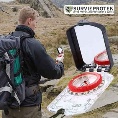 NATUREHIKE™ boussole orientation randonnée professionnelle multi-fonctions survieprotek