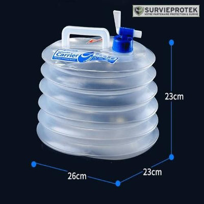 BIVOUAK™ Jerricane d'eau Pliable 5, 10, 15 Litres de Camping survieprotek