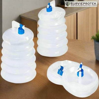 BIVOUAK™ Jerricane d'eau Pliable 5, 10, 15 Litres de Camping survieprotek