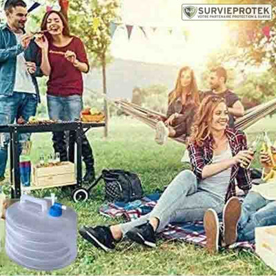 BIVOUAK™ Jerricane d'eau Pliable 5, 10, 15 Litres de Camping survieprotek