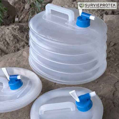 BIVOUAK™ Jerricane d'eau Pliable 5, 10, 15 Litres de Camping survieprotek