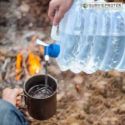 BIVOUAK™ Jerricane d'eau Pliable 5, 10, 15 Litres de Camping survieprotek