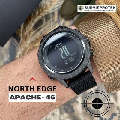 NORTH EDGE™ Smartwatch APACHE 46 montre tactique militaire intelligente survieprotek