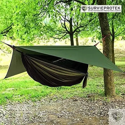 BIVOUAK™ Hamac de randonnée avec moustiquaire et bache survieprotek