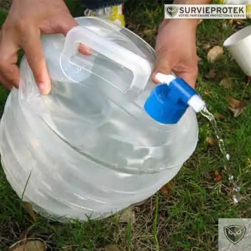 BIVOUAK™ Jerricane d'eau Pliable 5, 10, 15 Litres de Camping survieprotek