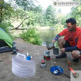 BIVOUAK™ Jerricane d'eau Pliable 5, 10, 15 Litres de Camping survieprotek