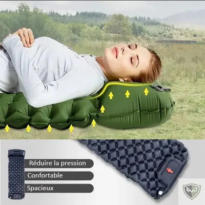 BIVOUAK™ Matelas de Camping Auto-Gonflable Ultra Léger avec Oreillers Intégrés survieprotek