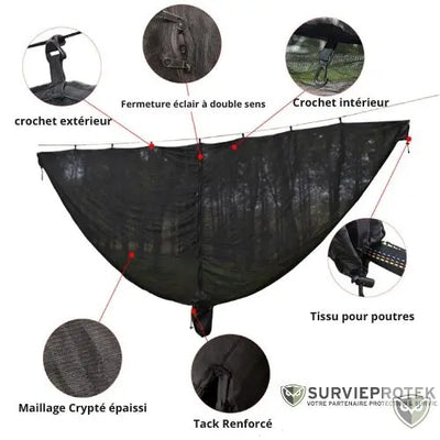 BIVOUAK™ Moustiquaire pour Hamac survieprotek