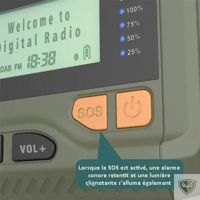 BIVOUAK™ Radio d'Urgence Survie Digitale Dynamo MULTI-FONCTIONS survieprotek