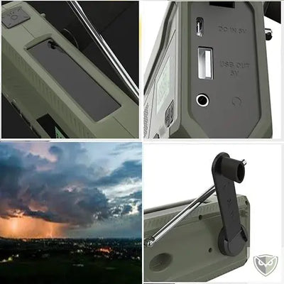 BIVOUAK™ Radio d'Urgence Survie Digitale Dynamo MULTI-FONCTIONS survieprotek