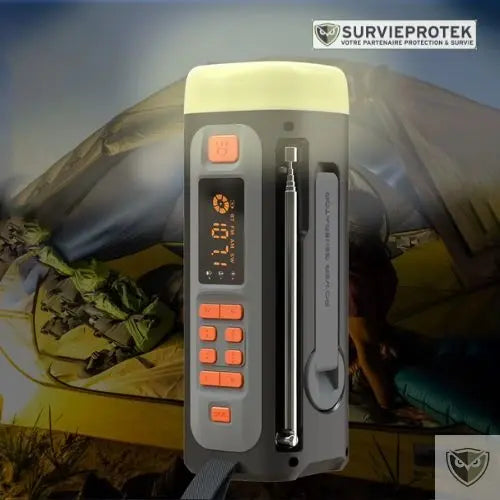 BIVOUAK_Radio_portable_multifonction_avec_recharge_solaire_et_manivelle_couverture