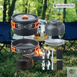 BIVOUAK™ Set de cuisine 6-en-1 compact et résistant pour la randonnée et le camping survieprotek