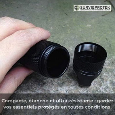 BIVOUAK™ Capsule étanche compacte en aluminium pour allumettes et objets essentiels visu 4