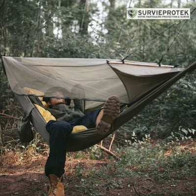 BIVOUAK_Hamac_de_randonnee_en_nylon_avec_moustiquaire_anti-insectes_couverture