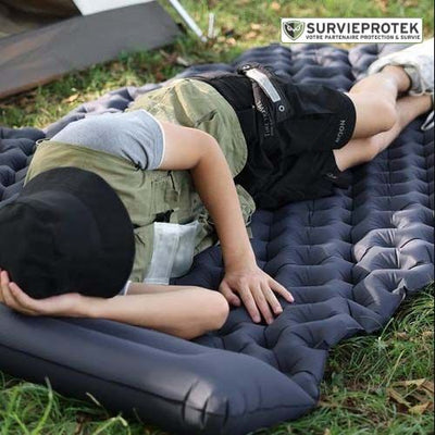 BIVOUAK™ Matelas de Camping Auto-Gonflable Ultra Léger avec Oreillers Intégrés survieprotek