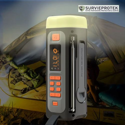 BIVOUAK_Radio_portable_multifonction_avec_recharge_solaire_et_manivelle_couverture
