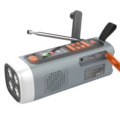 BIVOUAK™ Radio portable multifonction avec recharge solaire et manivelle variante 1