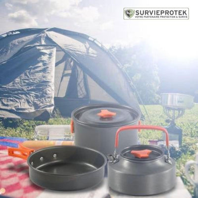 BIVOUAK™ Set de cuisine 6-en-1 compacte et résistante pour la randonnée et le camping couverture