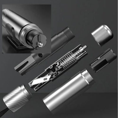 BIVOUAK™ Outil d'Urgence pour Voiture, Brise-Vitre & Coupe-Ceinture survieprotek