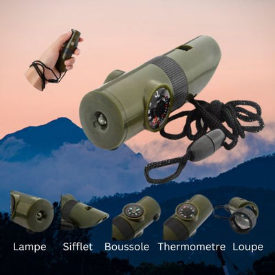 BIVOUAK™ Sifflet de survie multi-fonctions 6 en 1 survieprotek