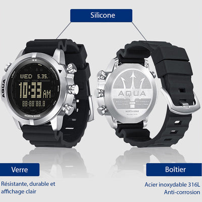 NORTH EDGE™ AQUA Montre Tactique et Ordinateur de Plongée survieprotek