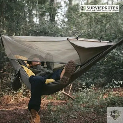 BIVOUAK_Hamac_de_randonnee_en_nylon_avec_moustiquaire_anti-insectes_couverture