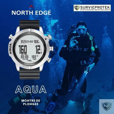 NORTH EDGE™ AQUA Montre Tactique et Ordinateur de Plongée survieprotek