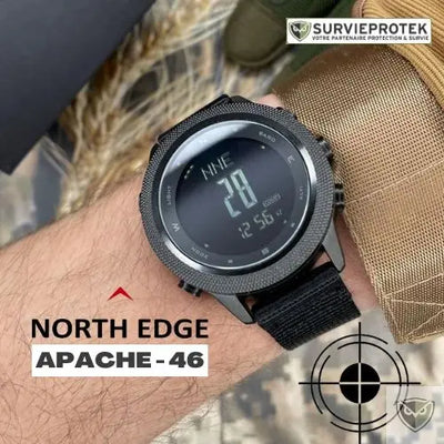 NORTH EDGE™ Smartwatch APACHE 46 montre tactique militaire intelligente survieprotek