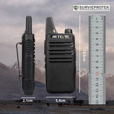 RETEVIS™ RT622 Radio Talkie-Walkie 16 Canaux et VOX Main libres survieprotek