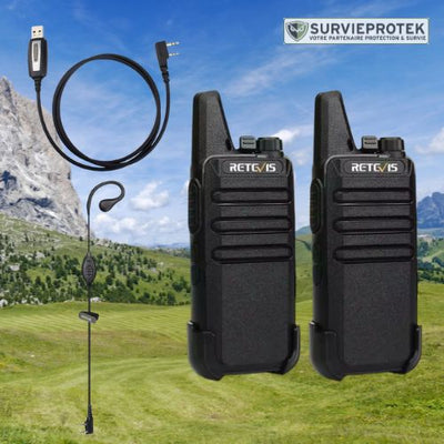 RETEVIS™ RT622 Radio Talkie-Walkie 16 Canaux et VOX Main libres survieprotek