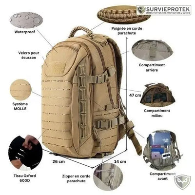 TACTICAL™ Dragon Sac a dos militaire tactique 30 litres survieprotek