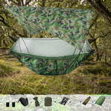 Bivouak™ hammock with integrated mosquito net and tarpaulin