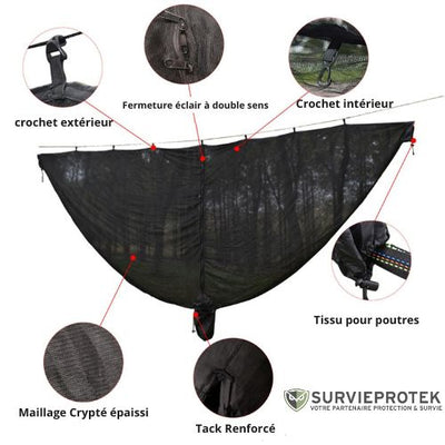 BIVOUAK™ Moustiquaire pour Hamac survieprotek