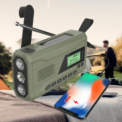 BIVOUAK™ Radio d'Urgence Survie Digitale Dynamo MULTI-FONCTIONS survieprotek