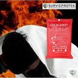 BIVOUAK™ Couverture Anti-Feu Ignifuge en Fibre de Verre de 200 x 200 cm survieprotek