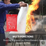 BIVOUAK™ Couverture Anti-Feu Ignifuge en Fibre de Verre de 200 x 200 cm survieprotek