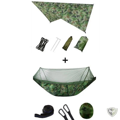 hamac camouflage moustiquaire et bache camping et randonnée