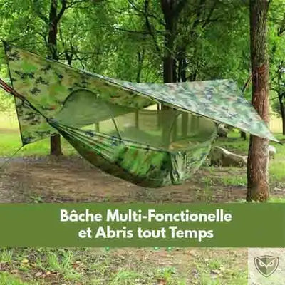 Hamac Moustiquaire Integrée et Bache multi-fonctionnelle