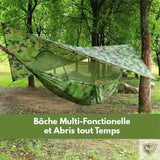 Hamac Moustiquaire Integrée et Bache multi-fonctionnelle