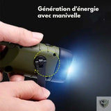 Bivouak™ Lampe Torche Dynamo Solaire d'Urgence generation d'energie avec manivelle