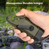 Bivouak™ Lampe Torche Dynamo Solaire d'Urgence mousqueton durable integre