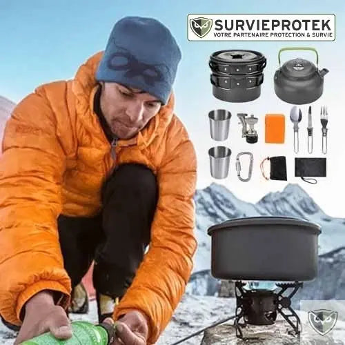 BIVOUAK™ Set de Batterie de Cuisine 6 en 1 pour Camping survieprotek