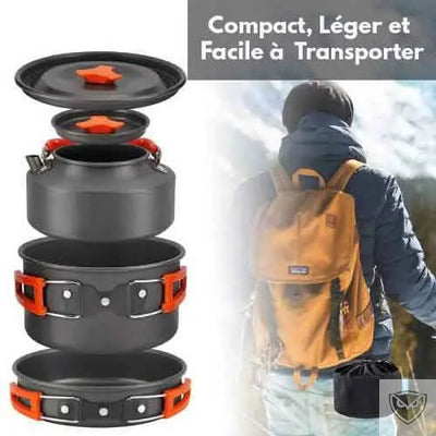 BIVOUAK™ Set de Batterie de Cuisine 6 en 1 pour Camping survieprotek