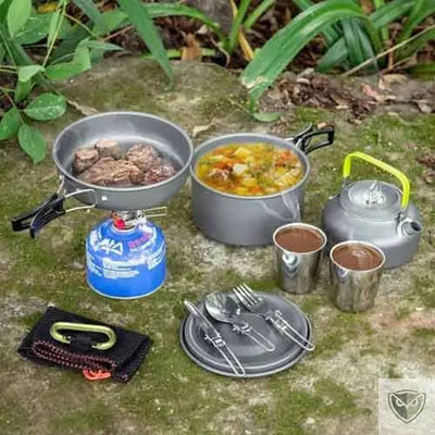 BIVOUAK™ Set de Batterie de Cuisine 6 en 1 pour Camping survieprotek