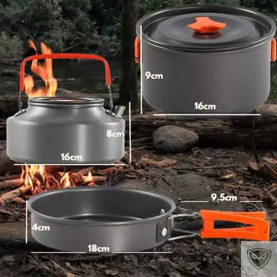 BIVOUAK™ Set de Batterie de Cuisine 6 en 1 pour Camping survieprotek