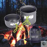 BIVOUAK™ Set de cuisine camping avec mini réchaud à gaz survieprotek