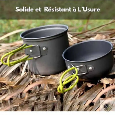 BIVOUAK™ Set de cuisine camping avec mini réchaud à gaz survieprotek